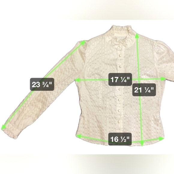 ITALIAN FABRIC Adorable Stripe Peplum Blouse with Pearl Buttons Size M - Picture 11 of 11